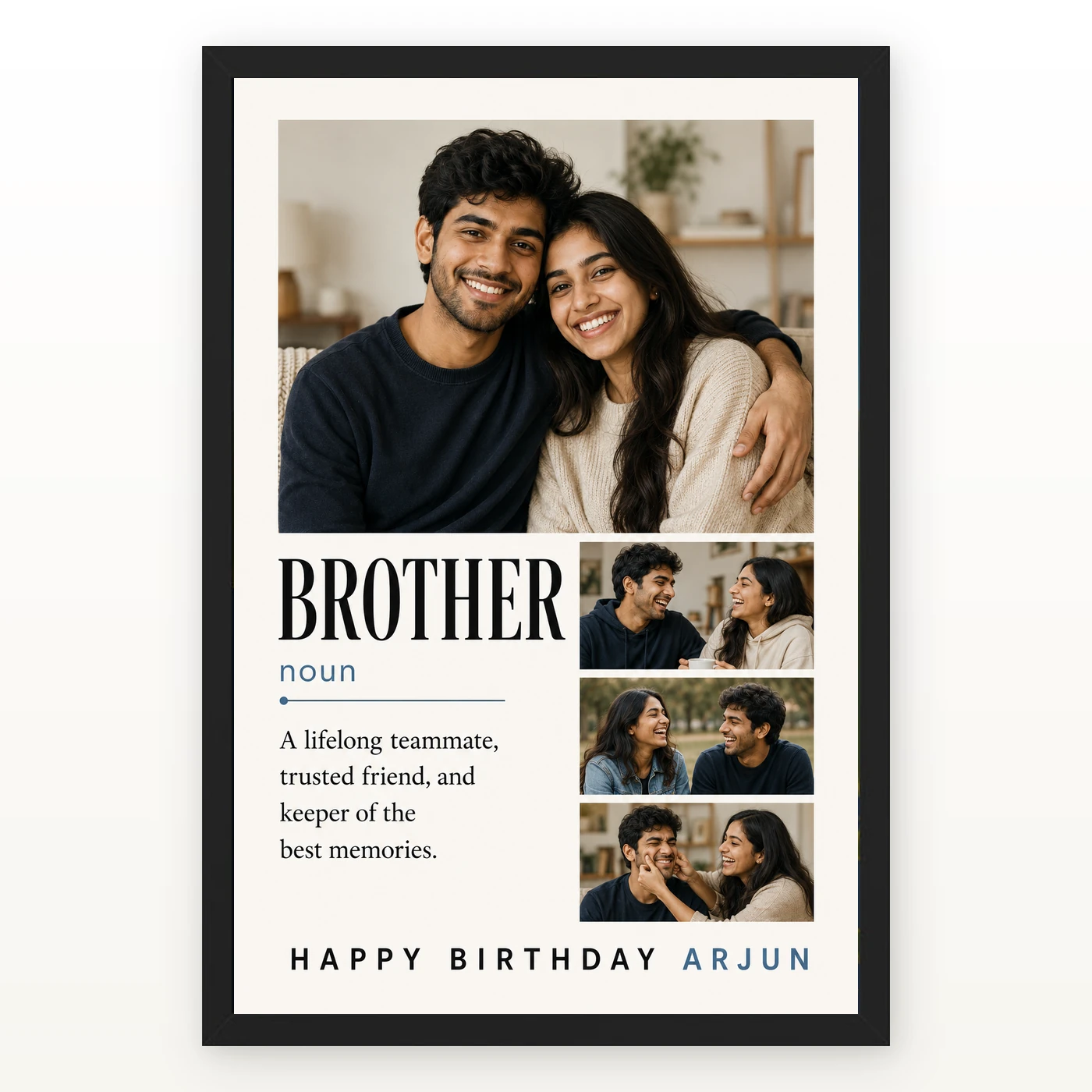 Brother Birthday Photo Frame Minimal