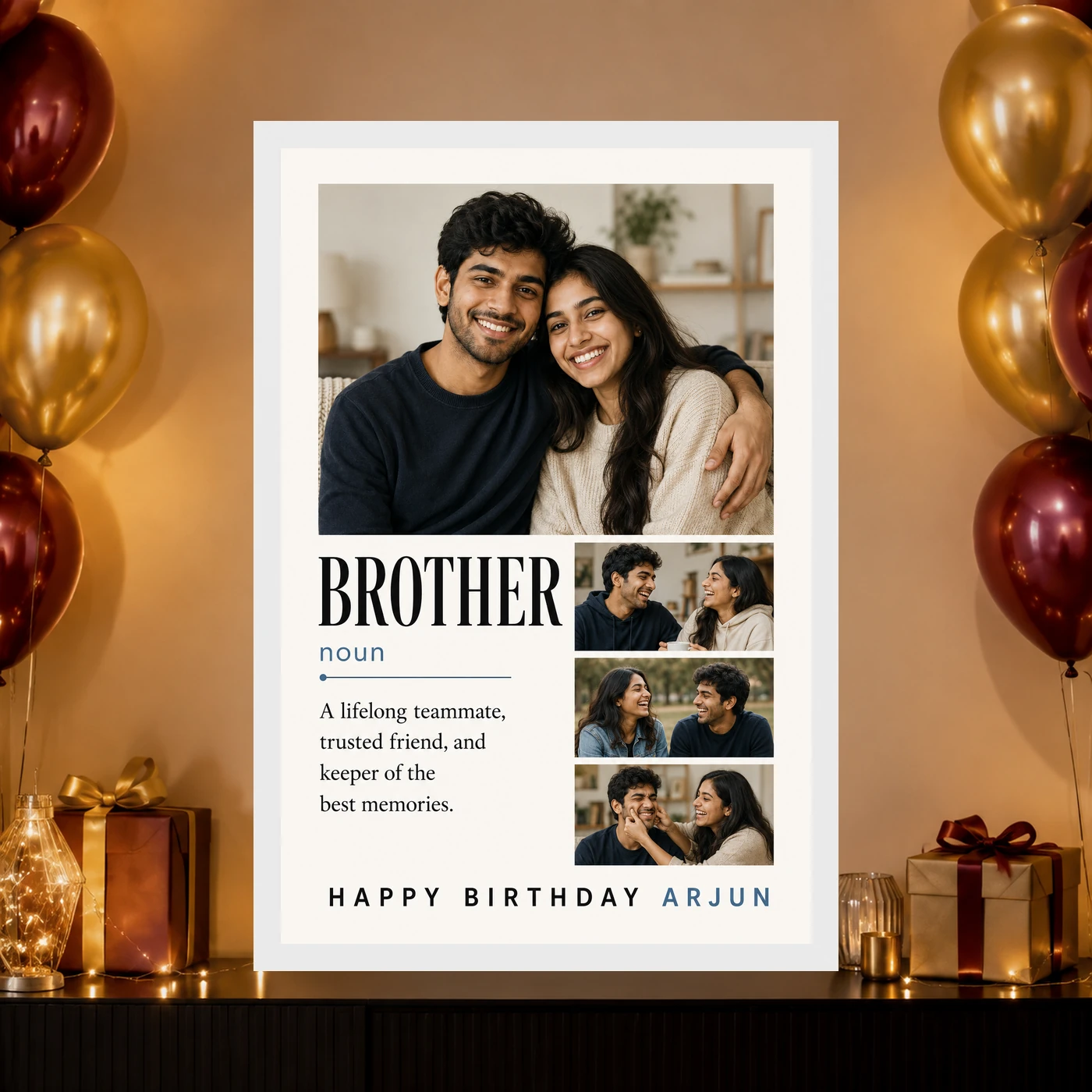 Brother Birthday Photo Frame Minimal, view 10