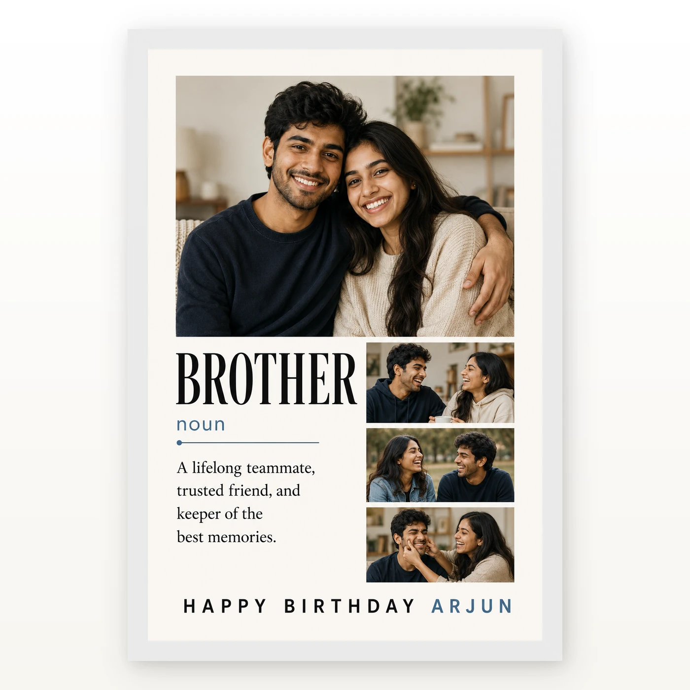 Brother Birthday Photo Frame Minimal, view 2
