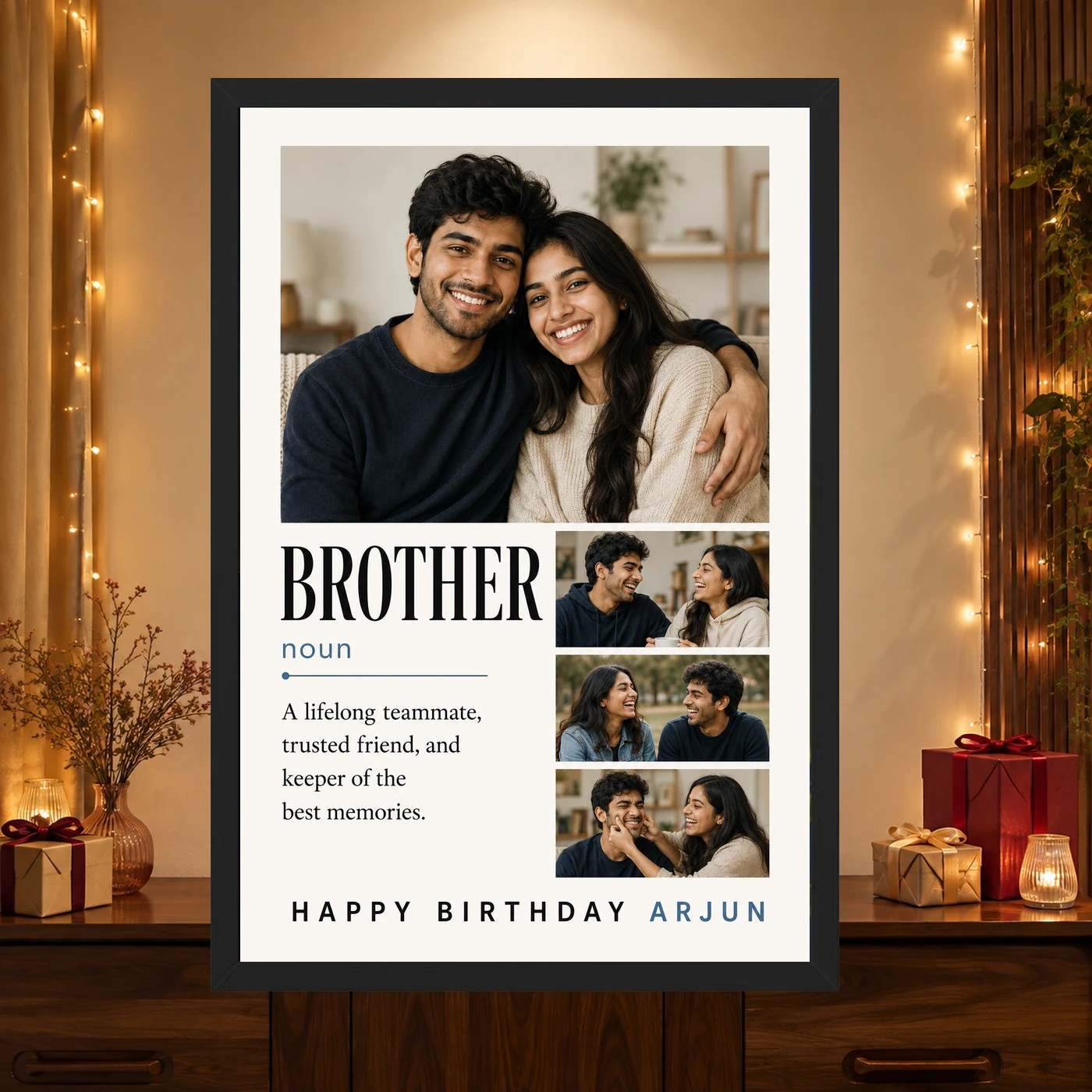 Brother Birthday Photo Frame Minimal, view 4