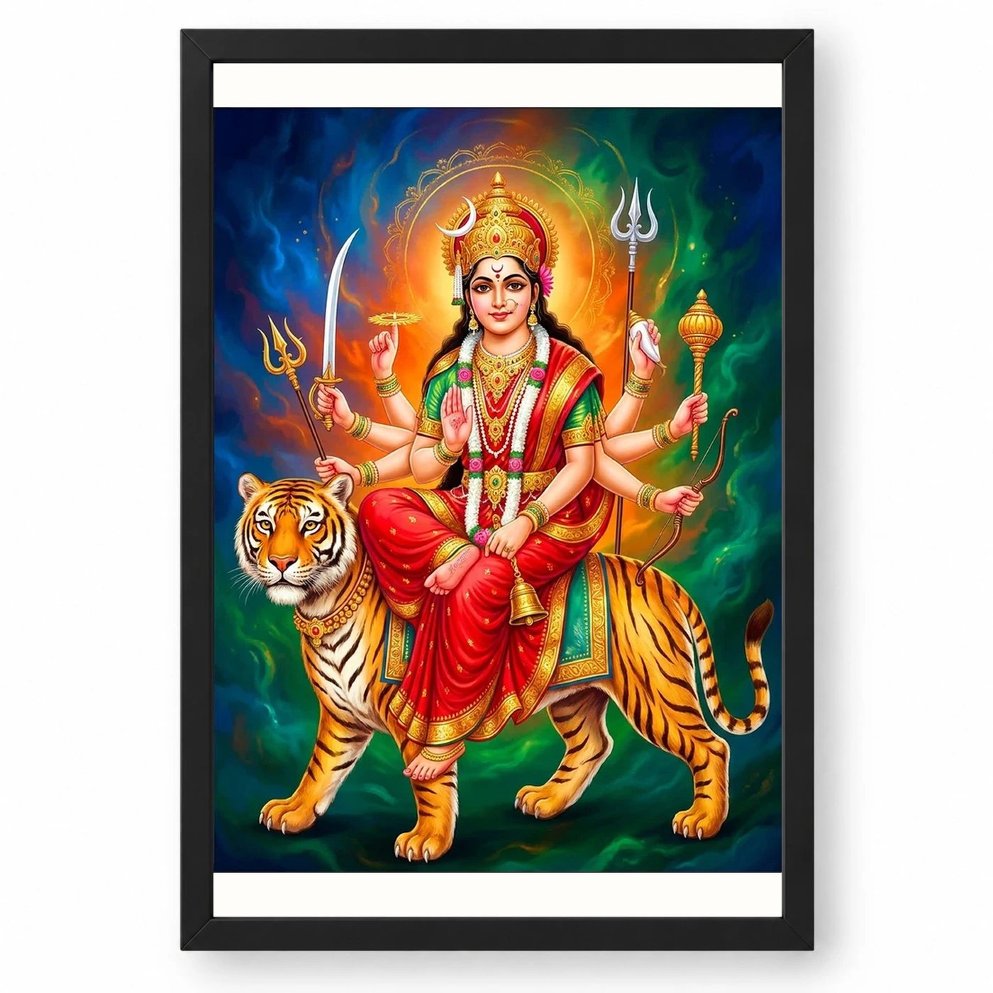 Chandraghanta Durga Navratri Crescent Moon Divine Art Photo Frame