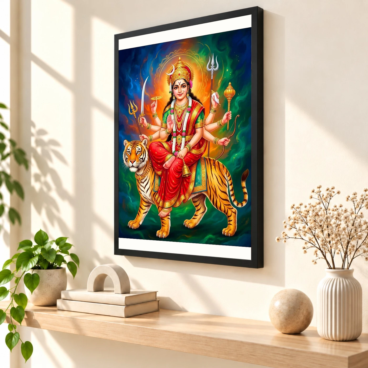 Chandraghanta Durga Navratri Crescent Moon Divine Art Photo Frame, view 2