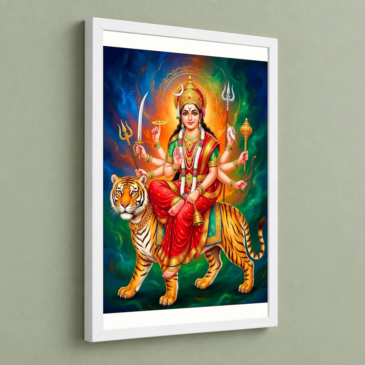 Chandraghanta Durga Navratri Crescent Moon Divine Art Photo Frame, view 5
