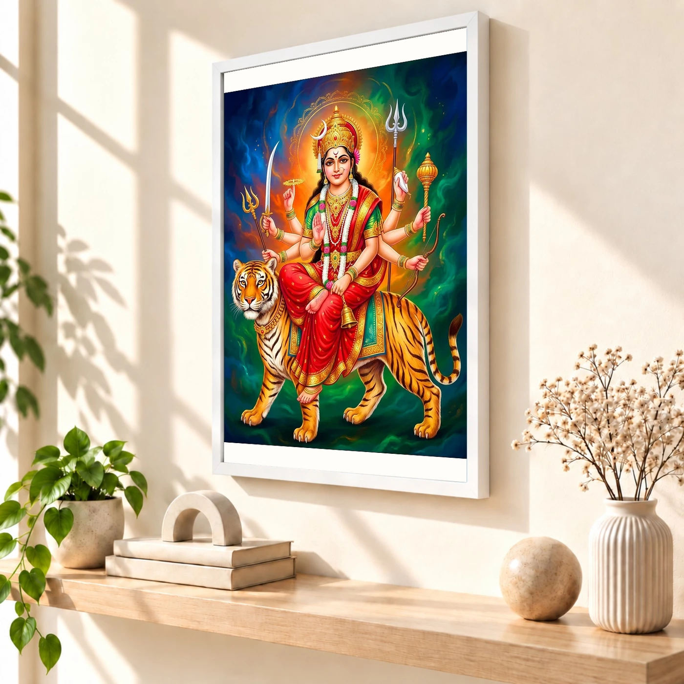 Chandraghanta Durga Navratri Crescent Moon Divine Art Photo Frame, view 7