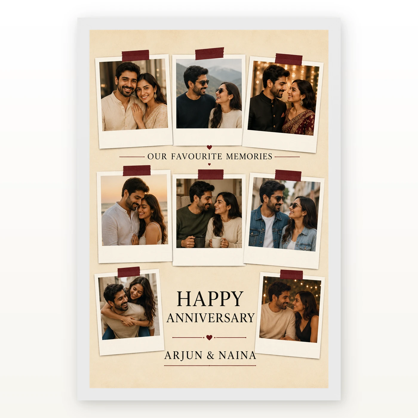 Collage Photo Frame for Anniversary Black Gold Luxury Memories Photo Frame, view 2