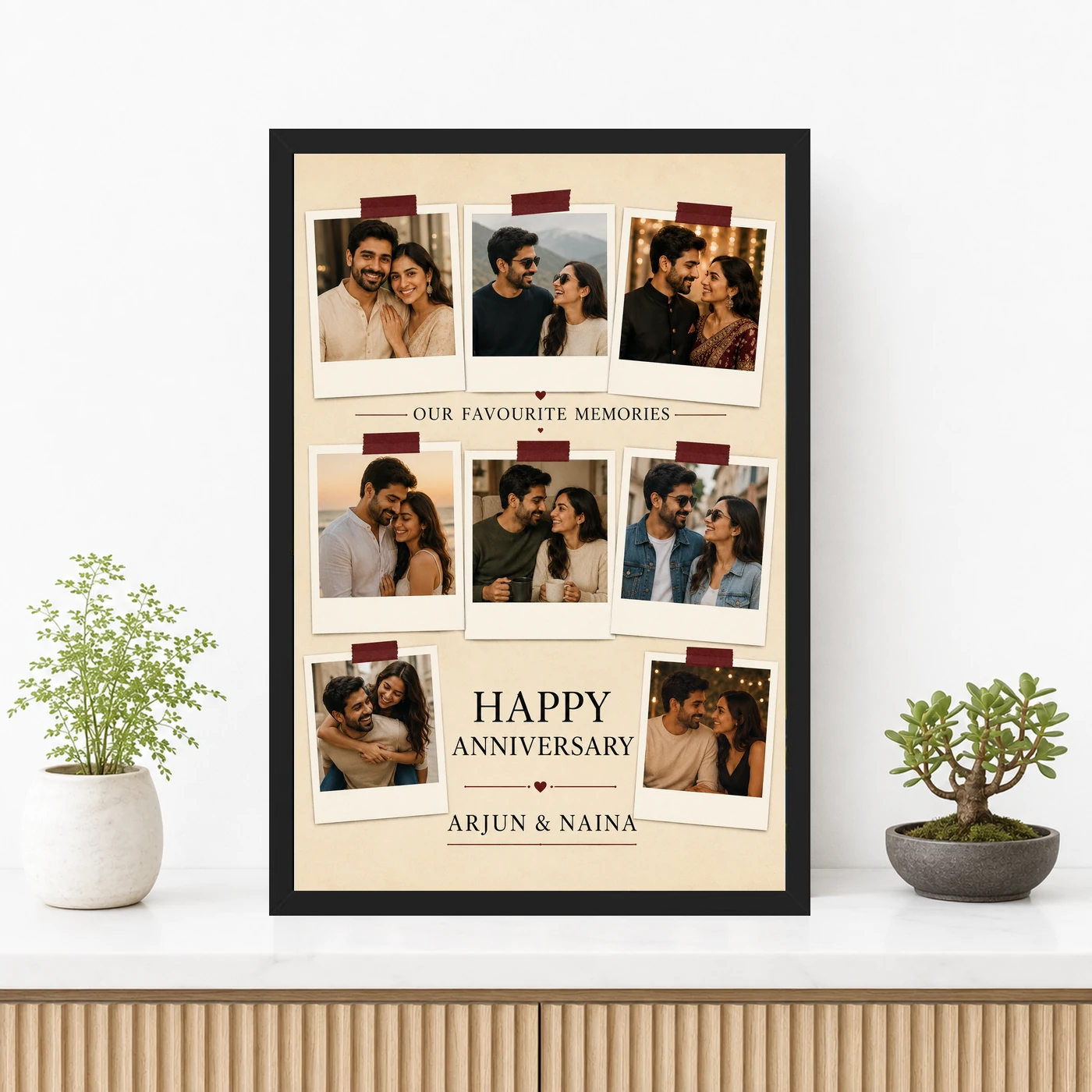 Collage Photo Frame for Anniversary Black Gold Luxury Memories Photo Frame, view 3