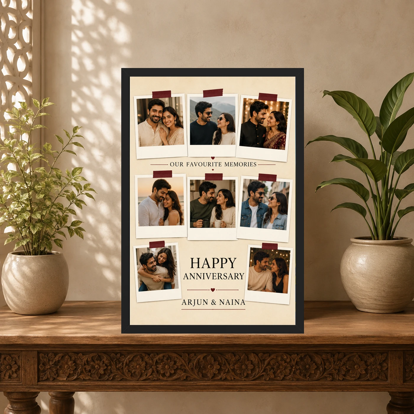 Collage Photo Frame for Anniversary Black Gold Luxury Memories Photo Frame, view 5