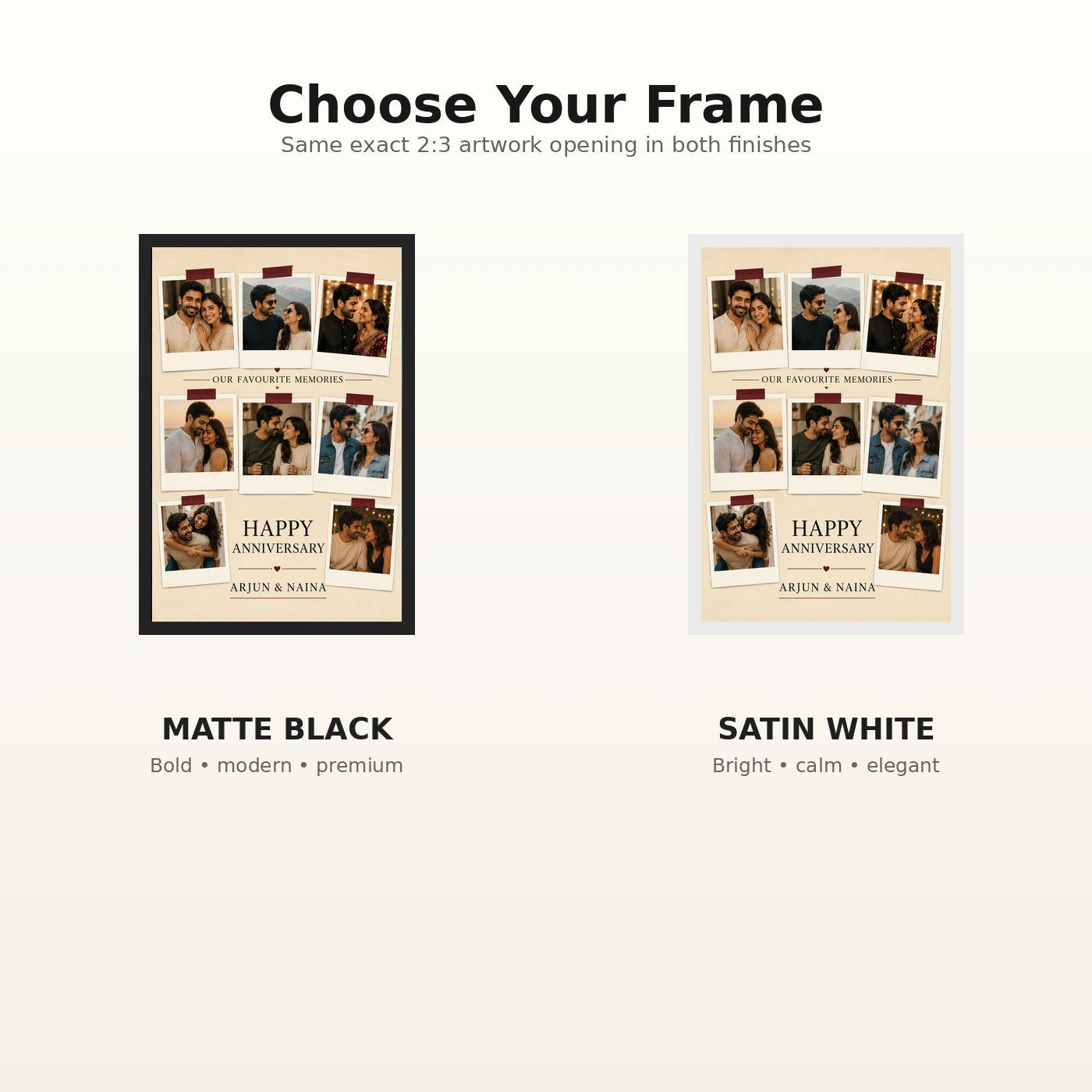 Collage Photo Frame for Anniversary Black Gold Luxury Memories Photo Frame, view 7