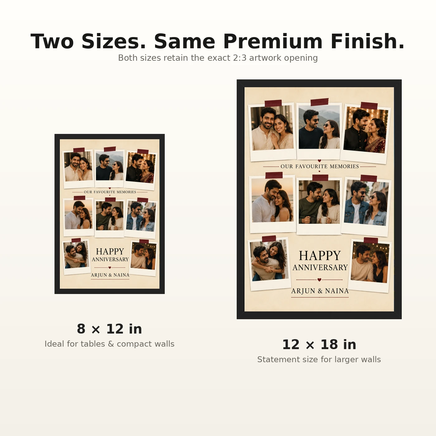 Collage Photo Frame for Anniversary Black Gold Luxury Memories Photo Frame, view 8