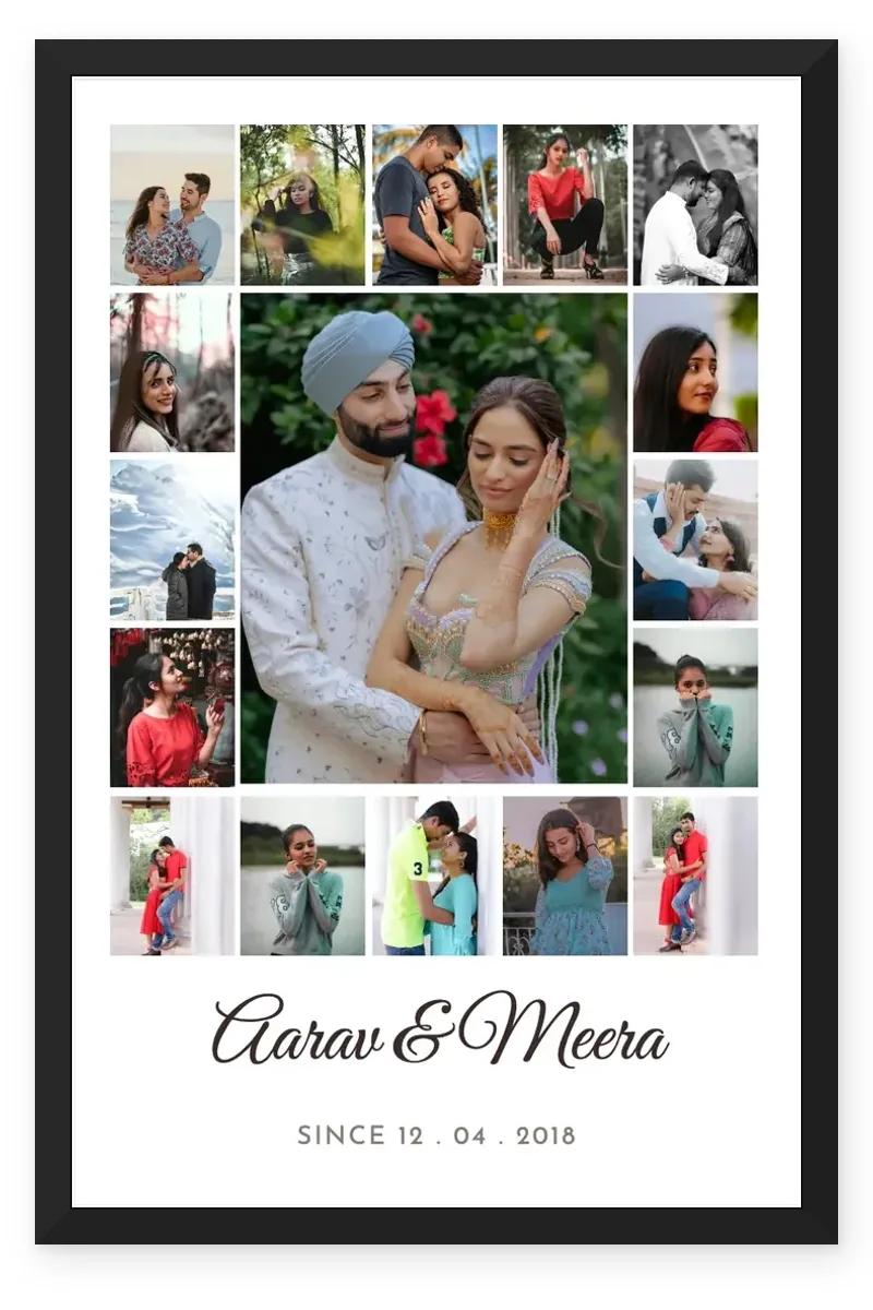 Couple Collage Frame with 17 Photo Memories