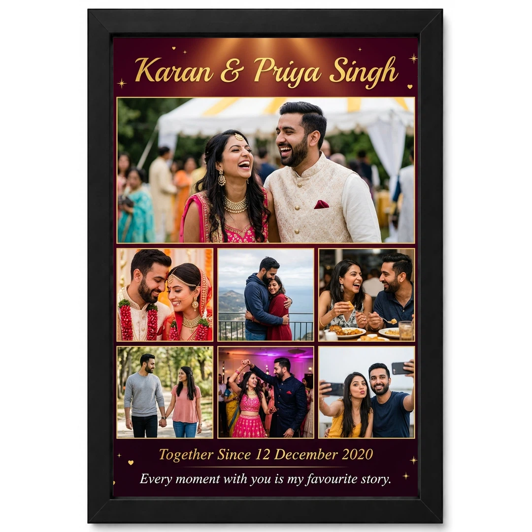 Couple Collage Photo Frames Pastel Dreamy Love Story Photo Frame