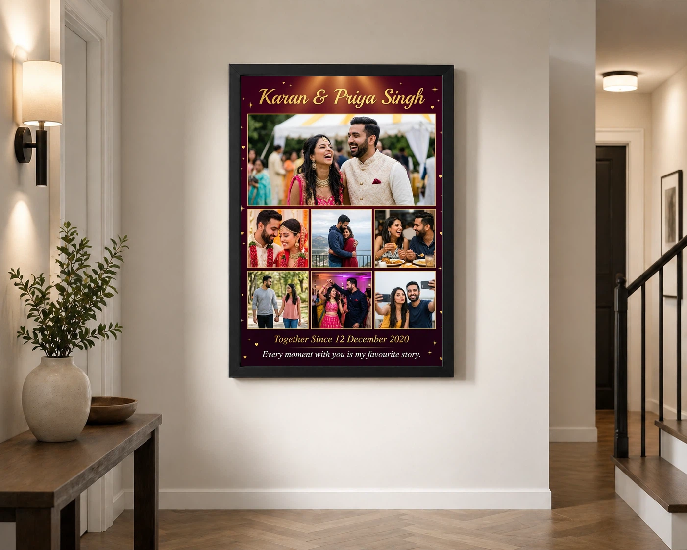 Couple Collage Photo Frames Pastel Dreamy Love Story Photo Frame, view 2