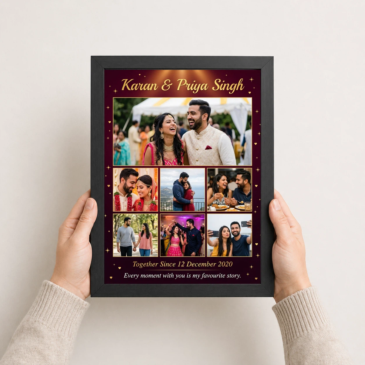 Couple Collage Photo Frames Pastel Dreamy Love Story Photo Frame, view 3
