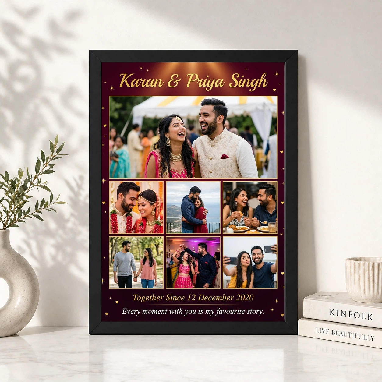Couple Collage Photo Frames Pastel Dreamy Love Story Photo Frame, view 4