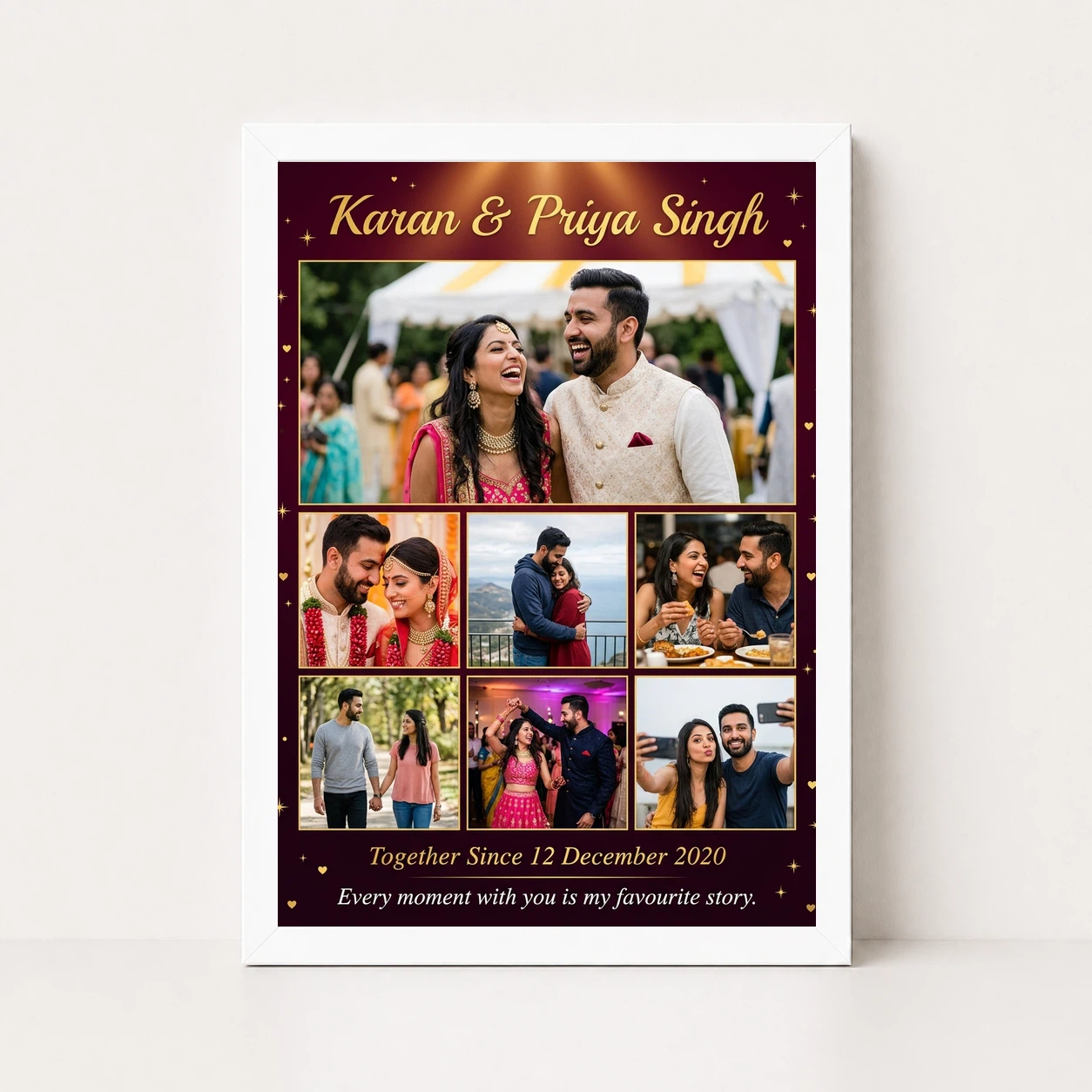 Couple Collage Photo Frames Pastel Dreamy Love Story Photo Frame, view 5