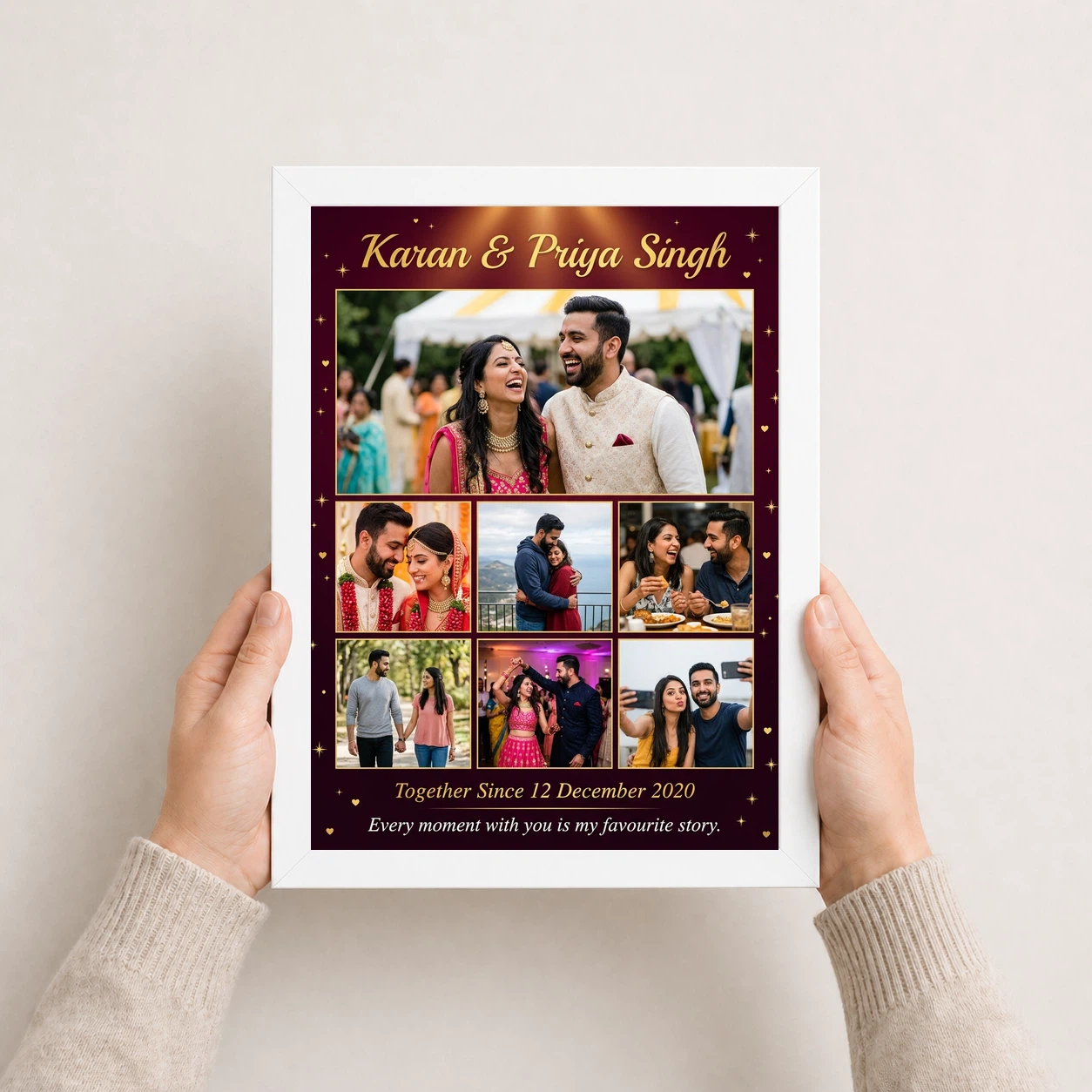Couple Collage Photo Frames Pastel Dreamy Love Story Photo Frame, view 7