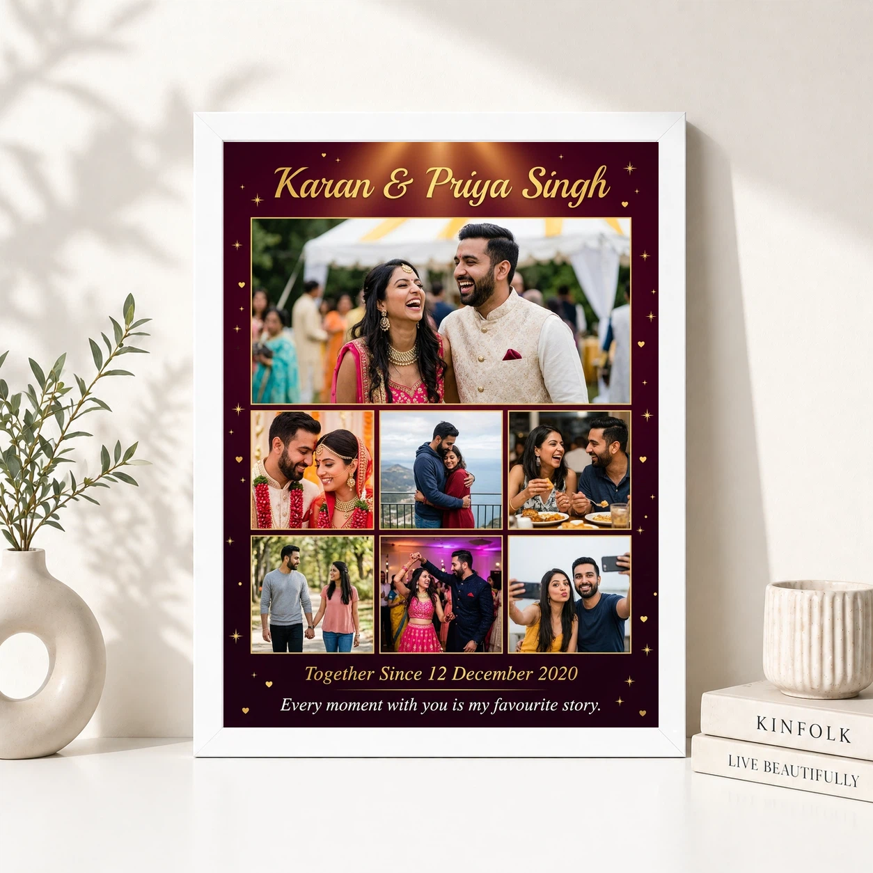 Couple Collage Photo Frames Pastel Dreamy Love Story Photo Frame, view 8