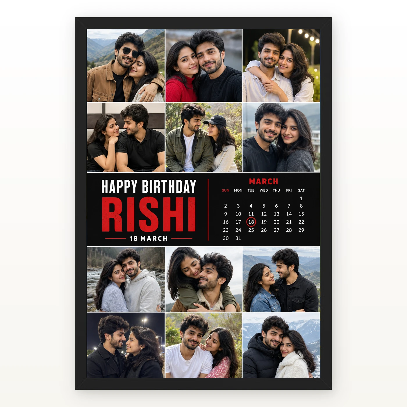 Customised Photo Frame for Boyfriend Birthday