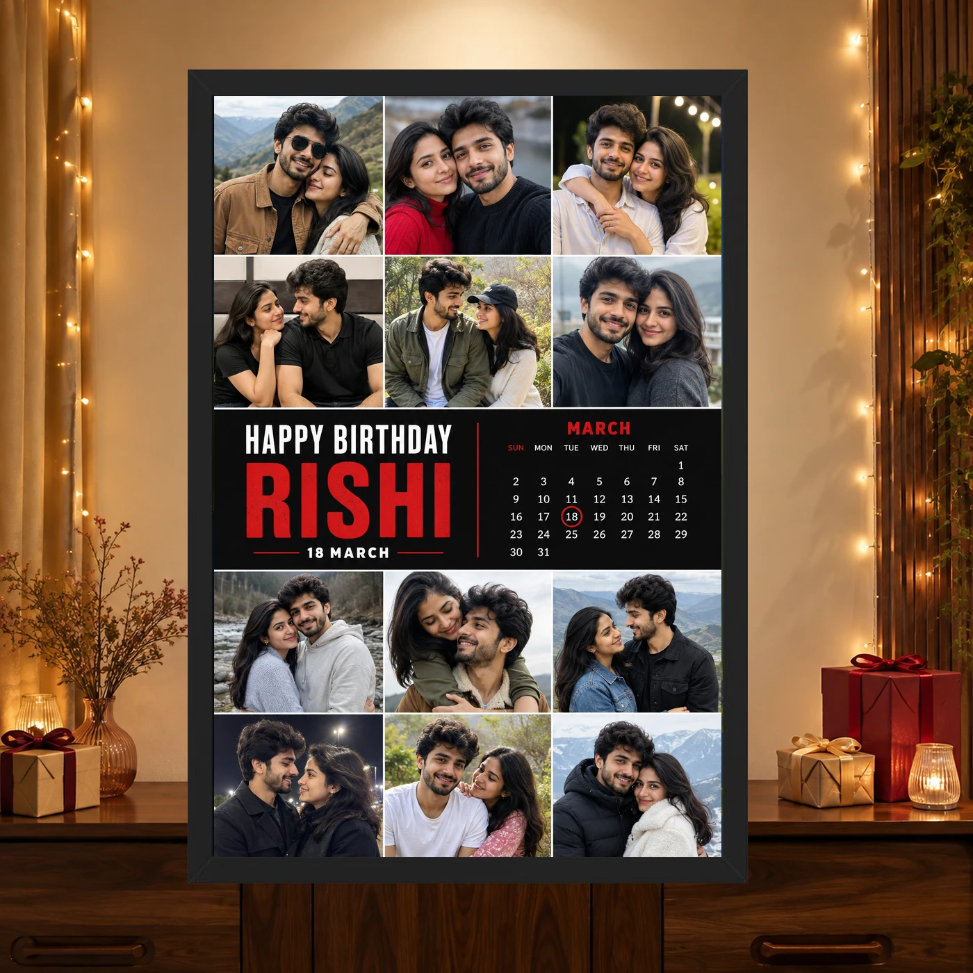 Customised Photo Frame for Boyfriend Birthday, view 4