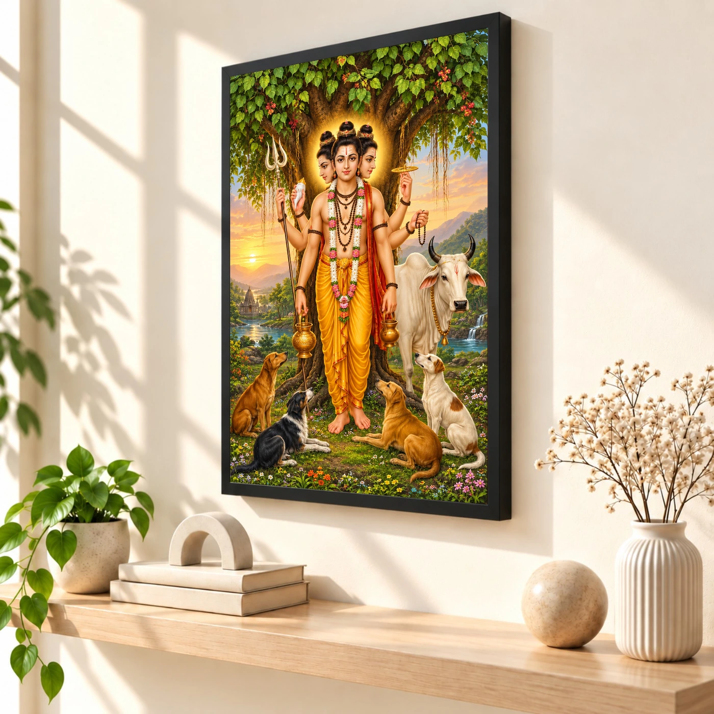 Dattatreya Audumbar Cow Blessings Photo Frame, view 2