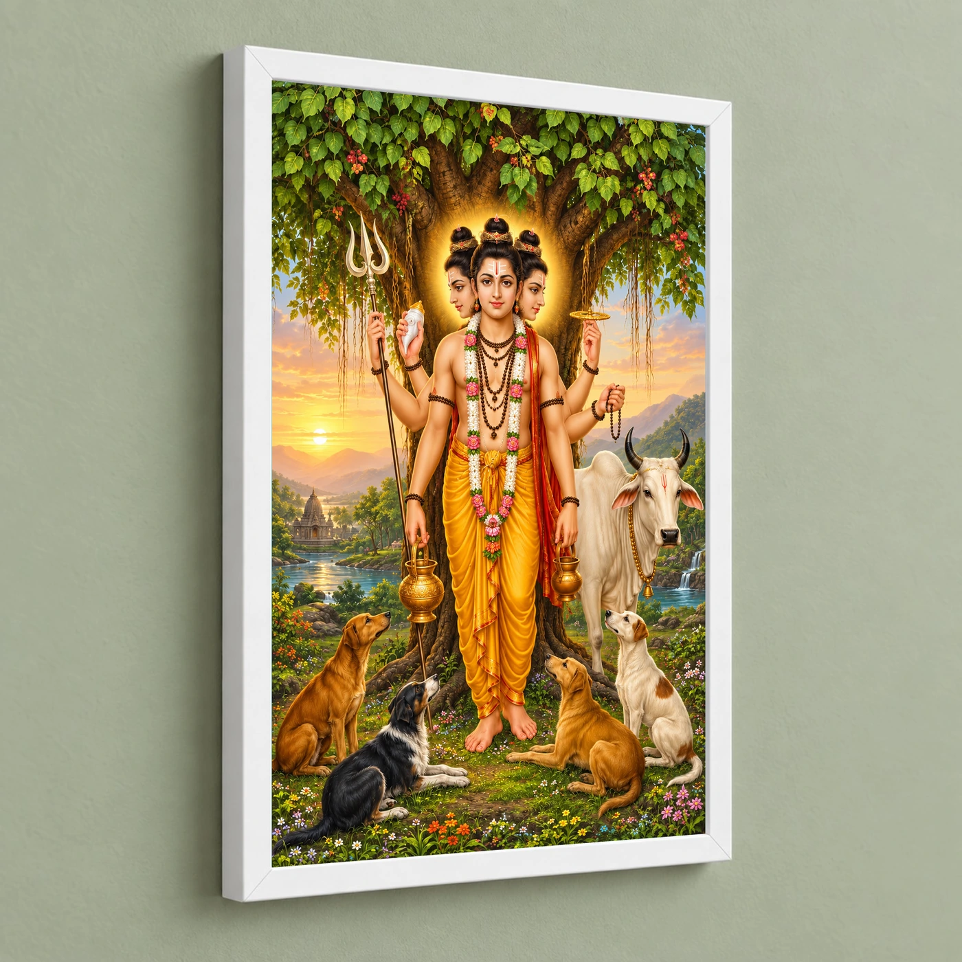 Dattatreya Audumbar Cow Blessings Photo Frame, view 5