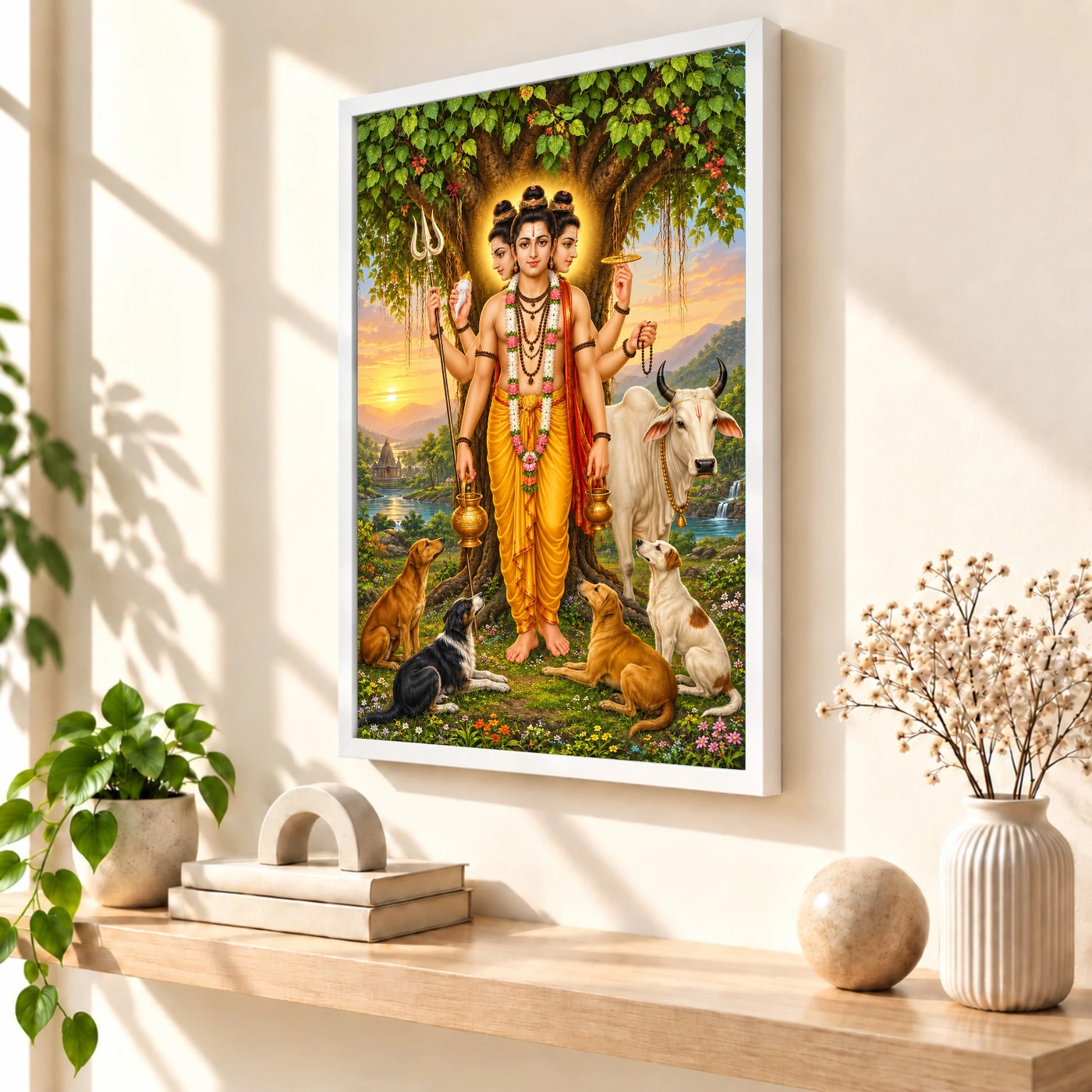 Dattatreya Audumbar Cow Blessings Photo Frame, view 7