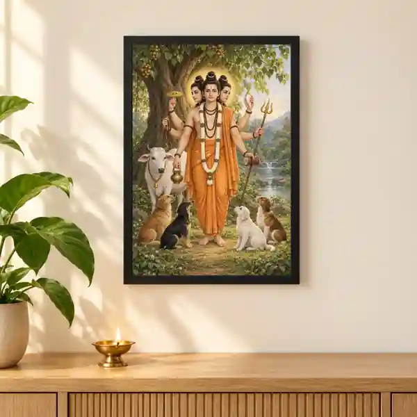 Dattatreya Audumbar Riverside Blessings Photo Frame