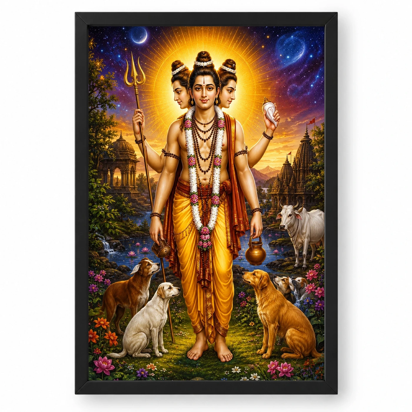 Dattatreya Cosmic Celestial Aura Photo Frame