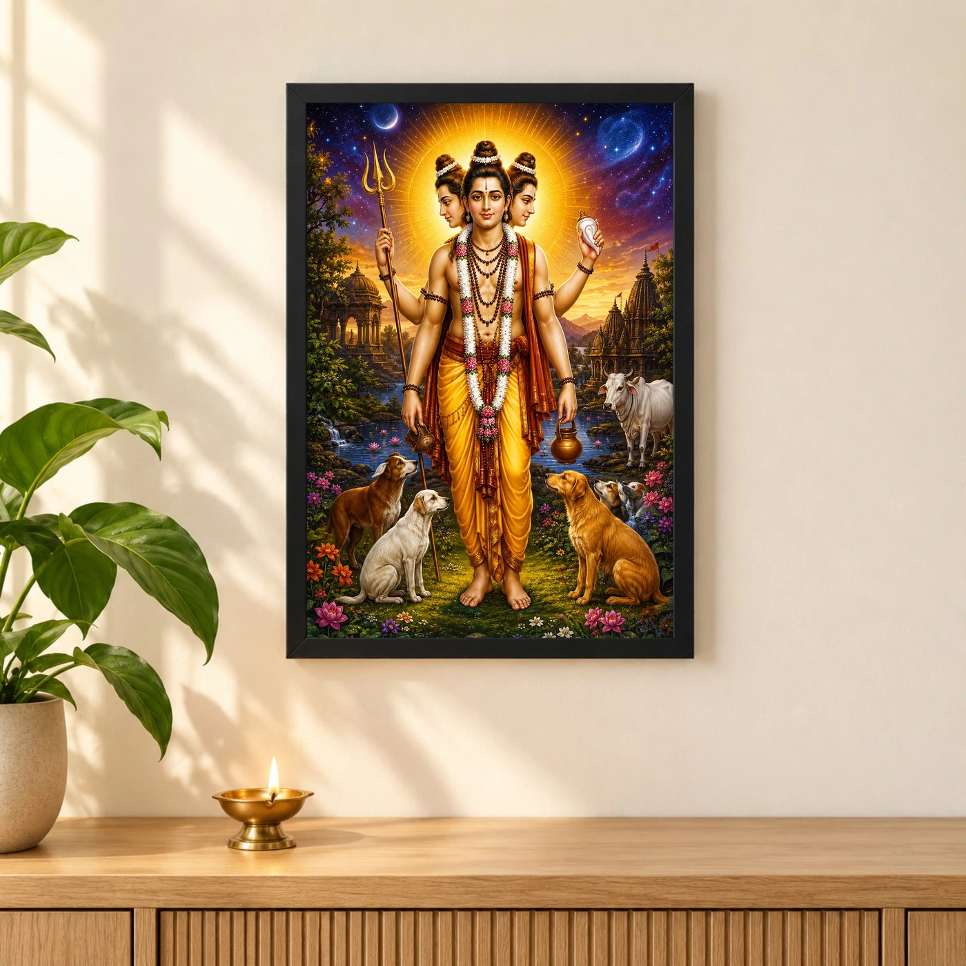 Dattatreya Cosmic Celestial Aura Photo Frame, view 3