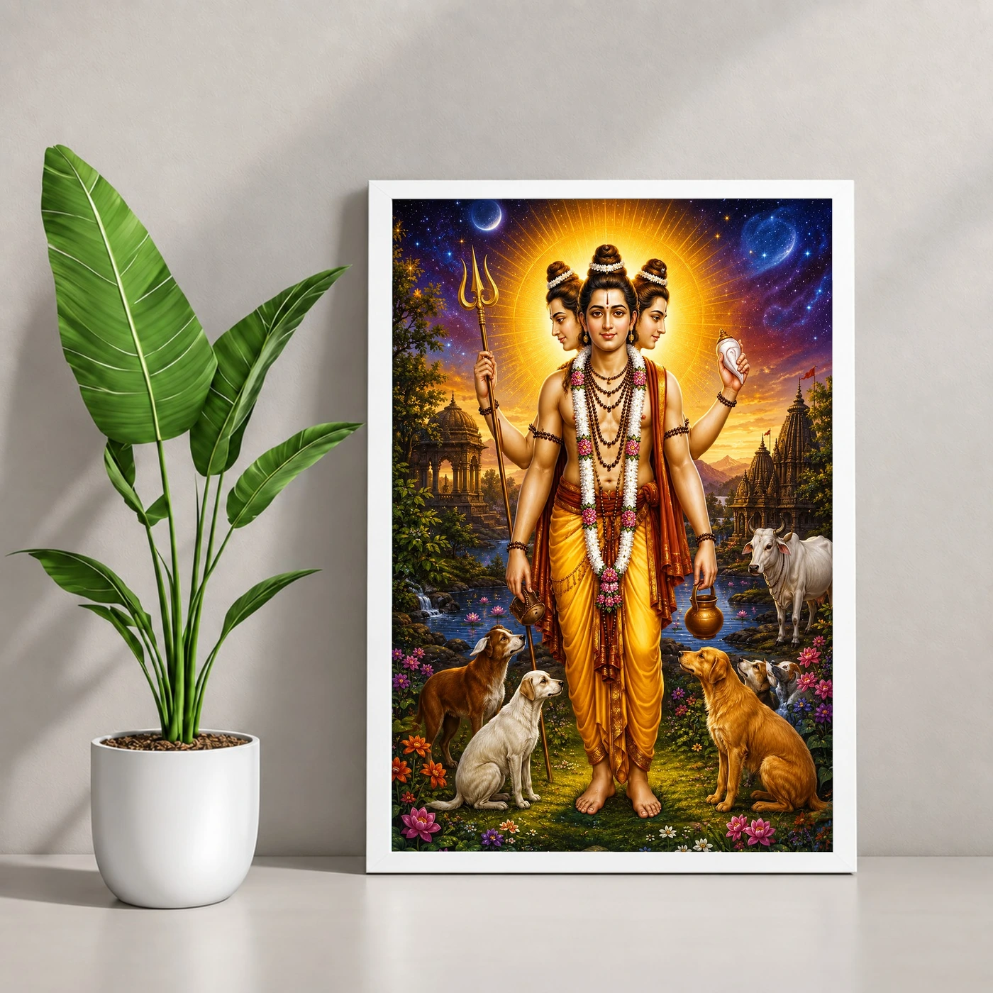 Dattatreya Cosmic Celestial Aura Photo Frame, view 4