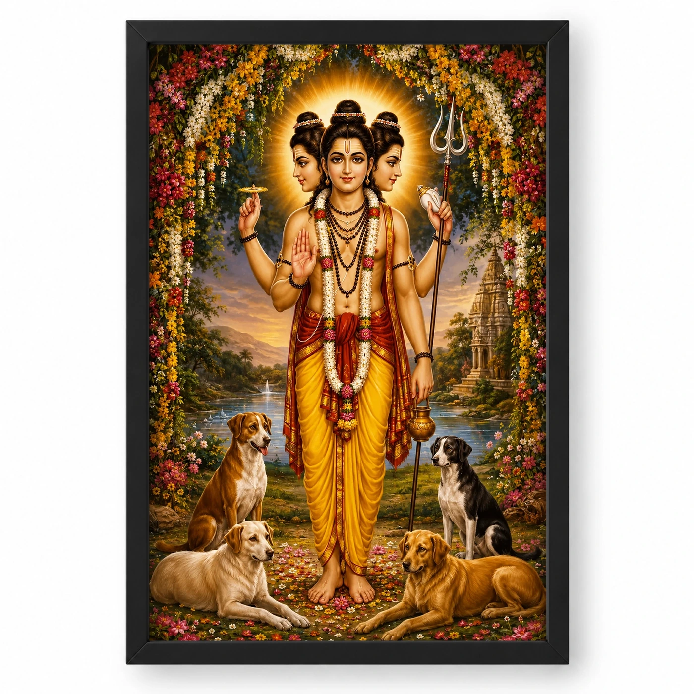 Dattatreya Grand Festival Flower Decoration Photo Frame