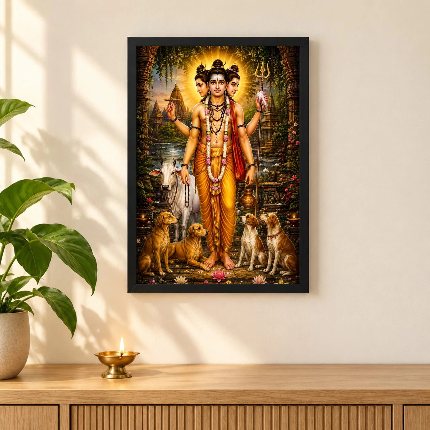 Dattatreya Heritage Temple Architecture Backdrop Photo Frame, view 3