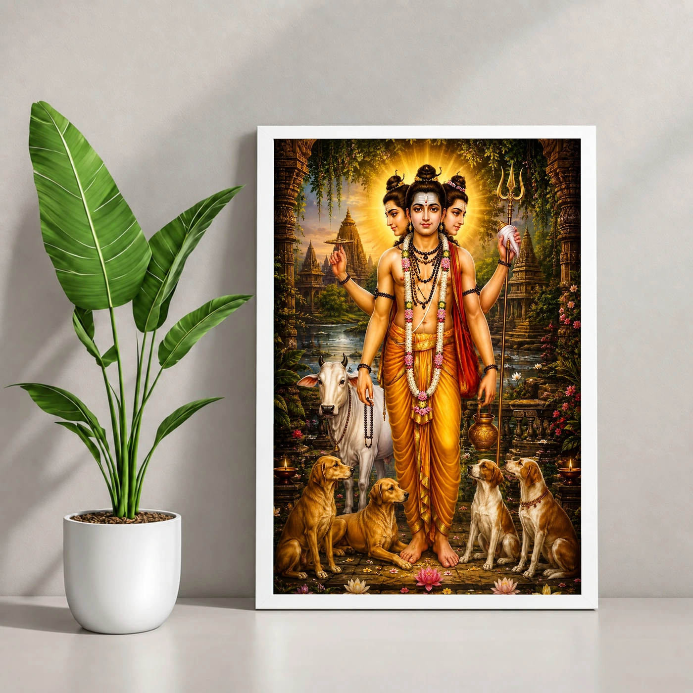 Dattatreya Heritage Temple Architecture Backdrop Photo Frame, view 4