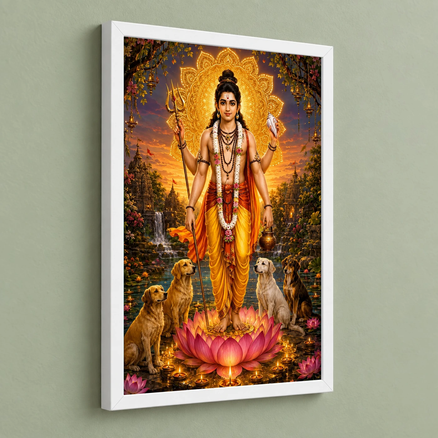 Dattatreya Lotus And Diya Radiance Photo Frame, view 5