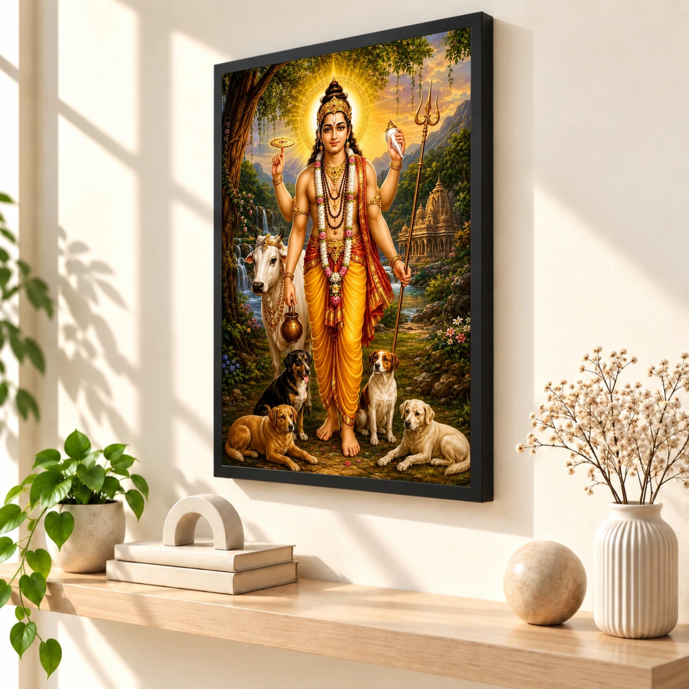 Dattatreya Peaceful Home Mandir Composition Photo Frame, view 2