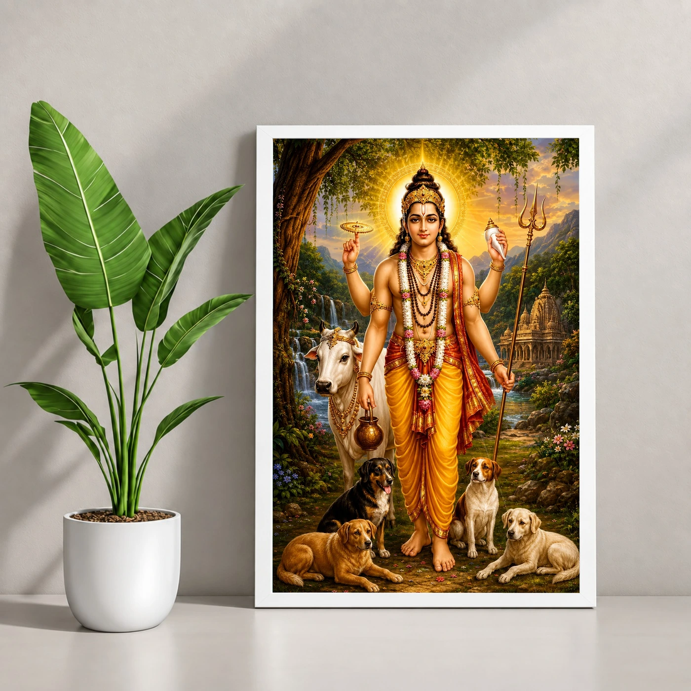 Dattatreya Peaceful Home Mandir Composition Photo Frame, view 4
