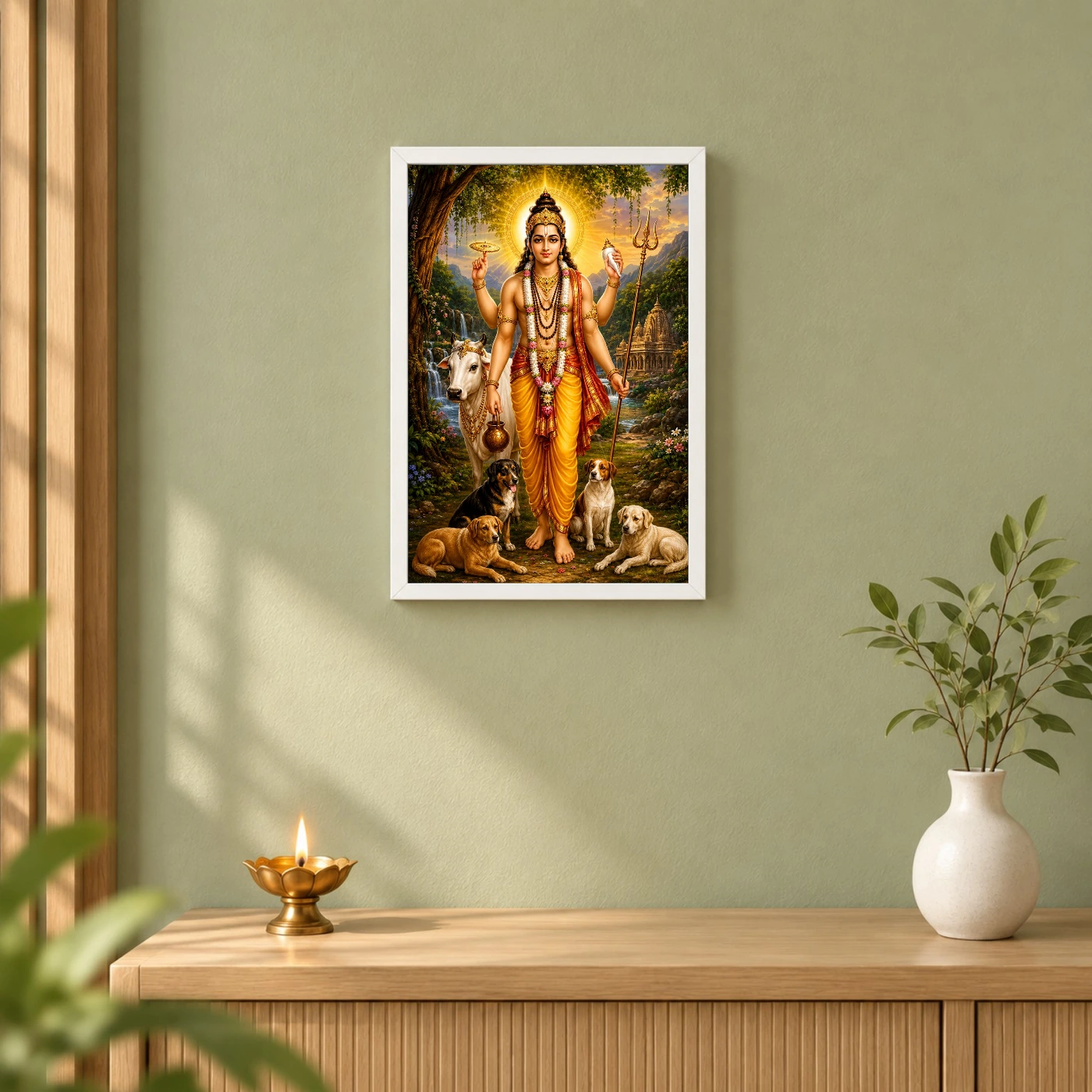 Dattatreya Peaceful Home Mandir Composition Photo Frame, view 6