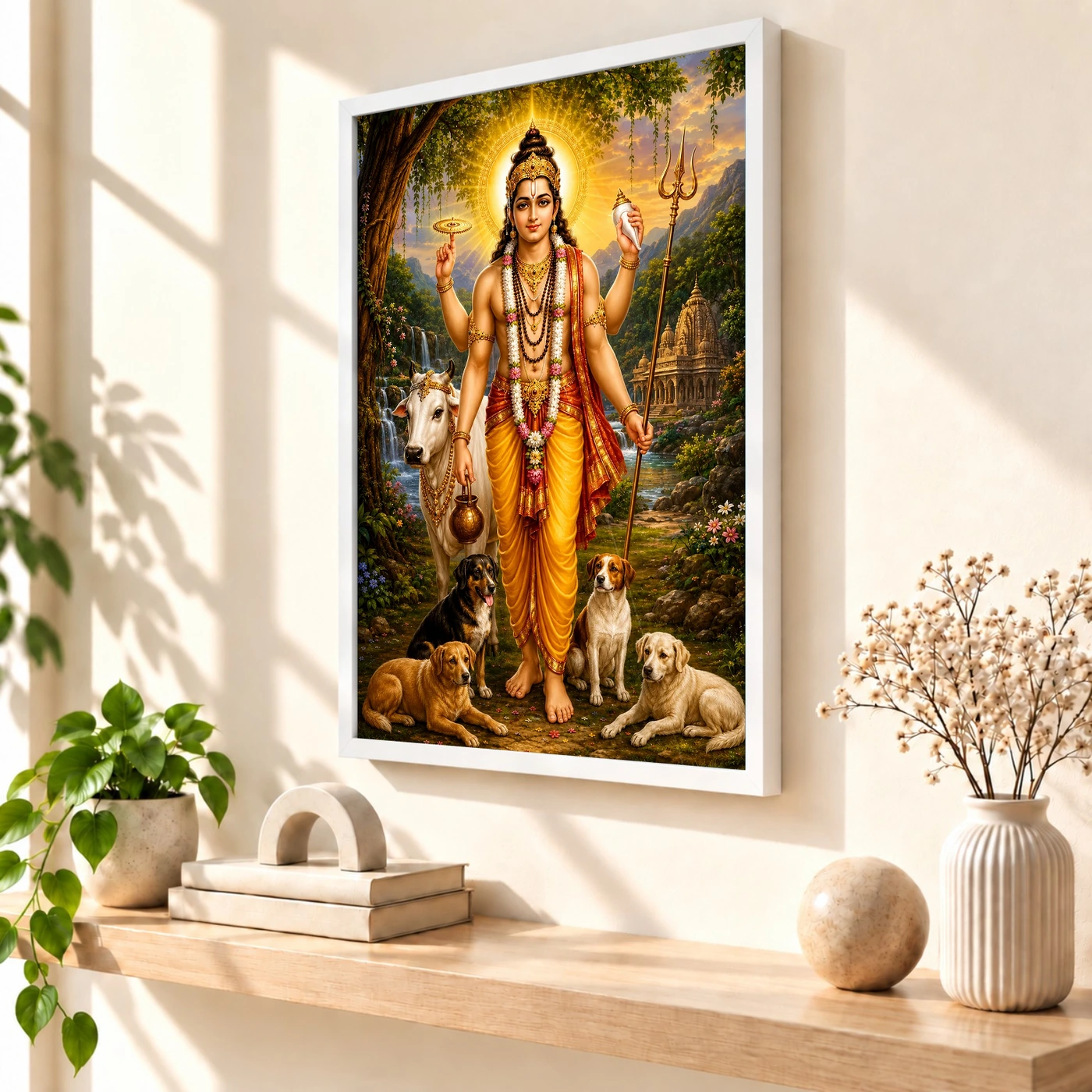 Dattatreya Peaceful Home Mandir Composition Photo Frame, view 7