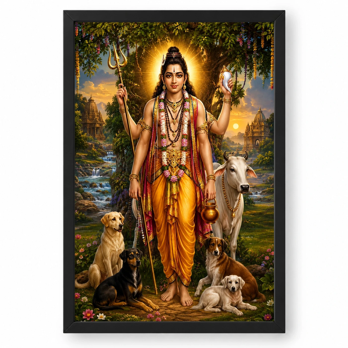 Dattatreya Royal Jewel-Toned Portrait Photo Frame