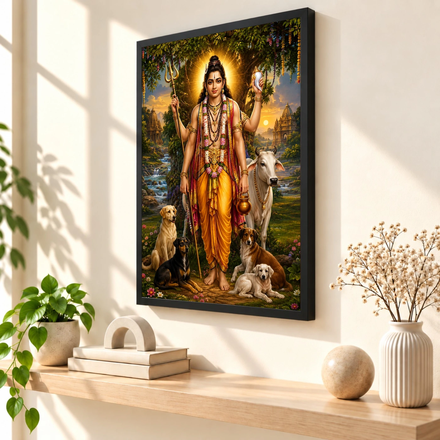 Dattatreya Royal Jewel-Toned Portrait Photo Frame, view 2