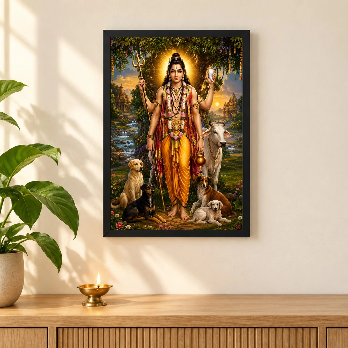 Dattatreya Royal Jewel-Toned Portrait Photo Frame, view 3