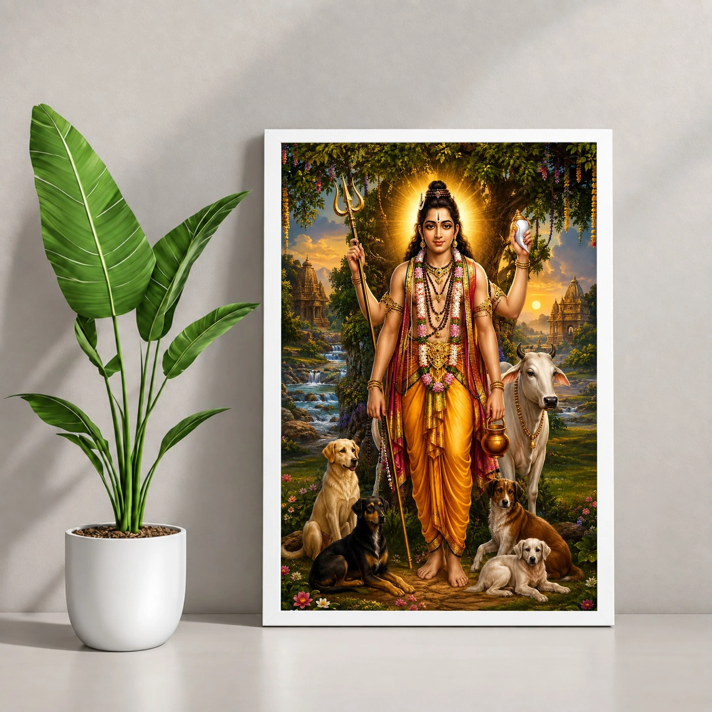 Dattatreya Royal Jewel-Toned Portrait Photo Frame, view 4