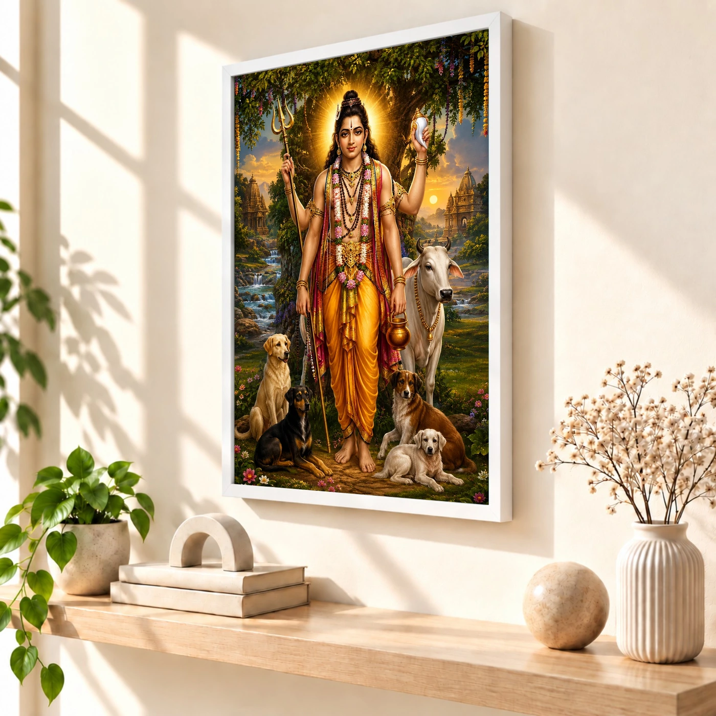 Dattatreya Royal Jewel-Toned Portrait Photo Frame, view 7