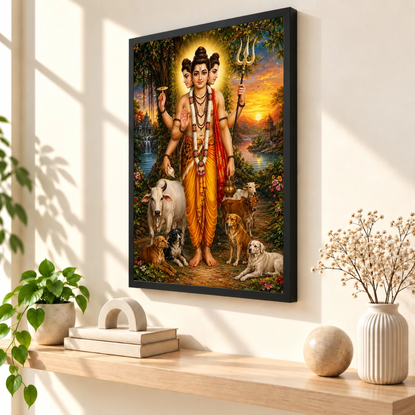 Dattatreya Serene Sunrise Blessing Photo Frame, view 2