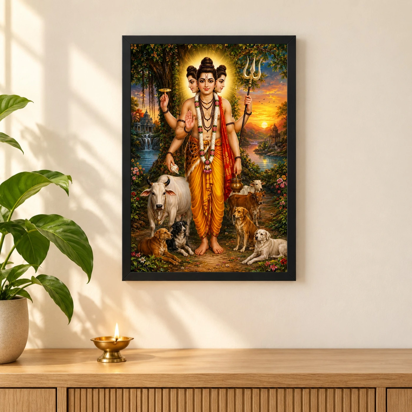 Dattatreya Serene Sunrise Blessing Photo Frame, view 3