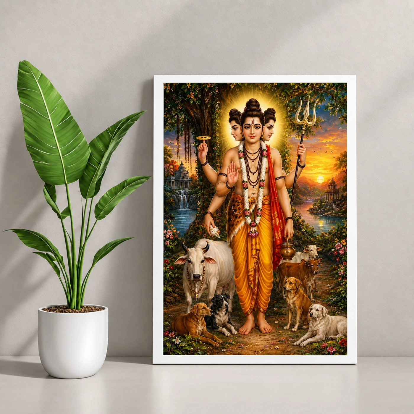 Dattatreya Serene Sunrise Blessing Photo Frame, view 4