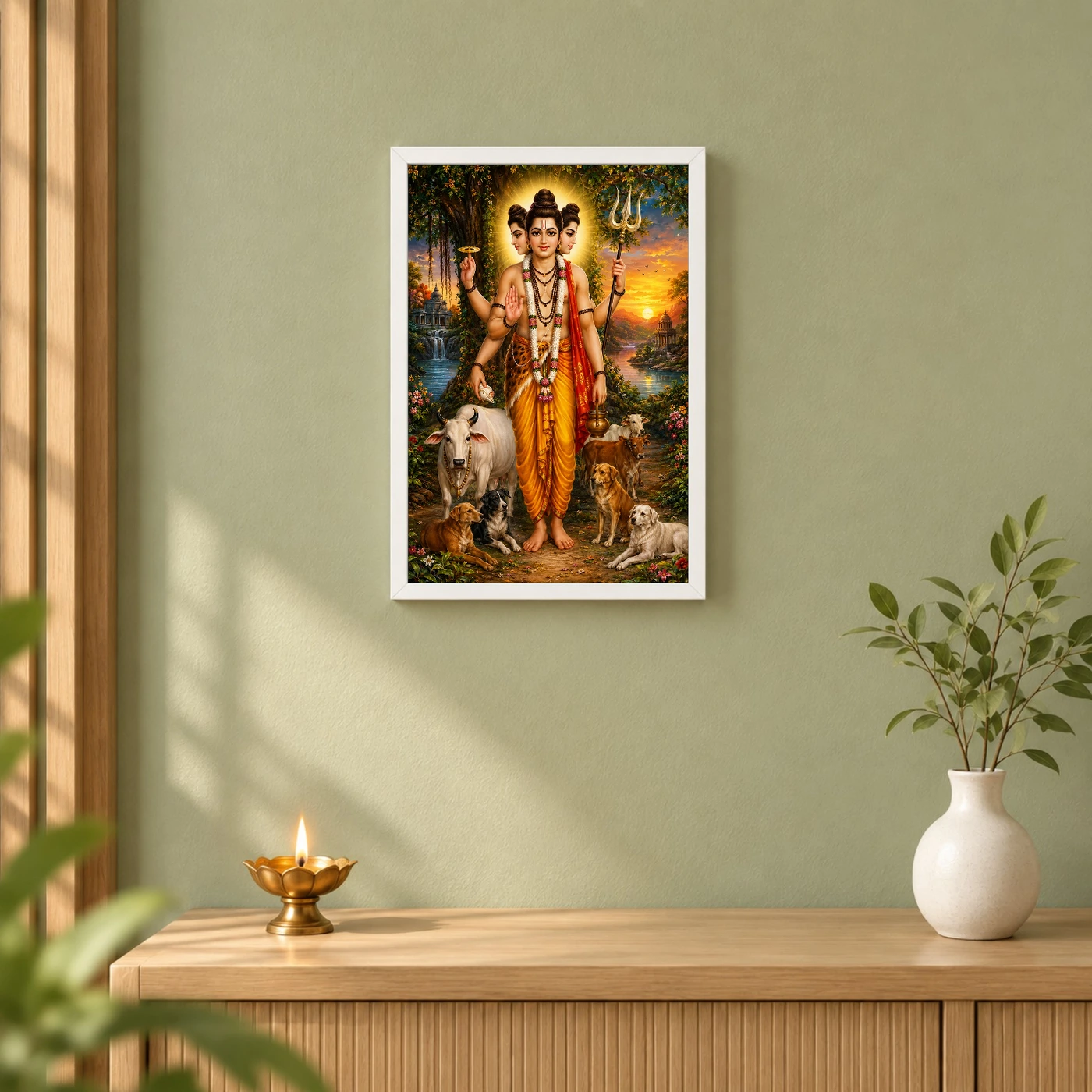 Dattatreya Serene Sunrise Blessing Photo Frame, view 6