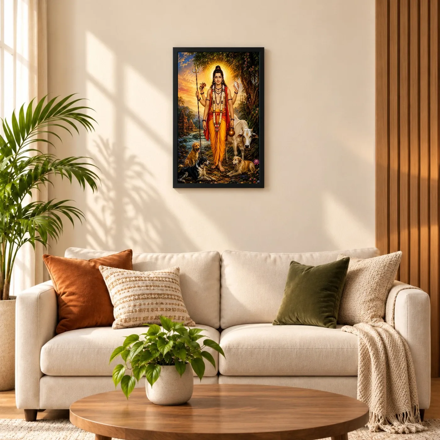 Dattatreya Vivid Premium Spiritual Poster Art Photo Frame, view 8