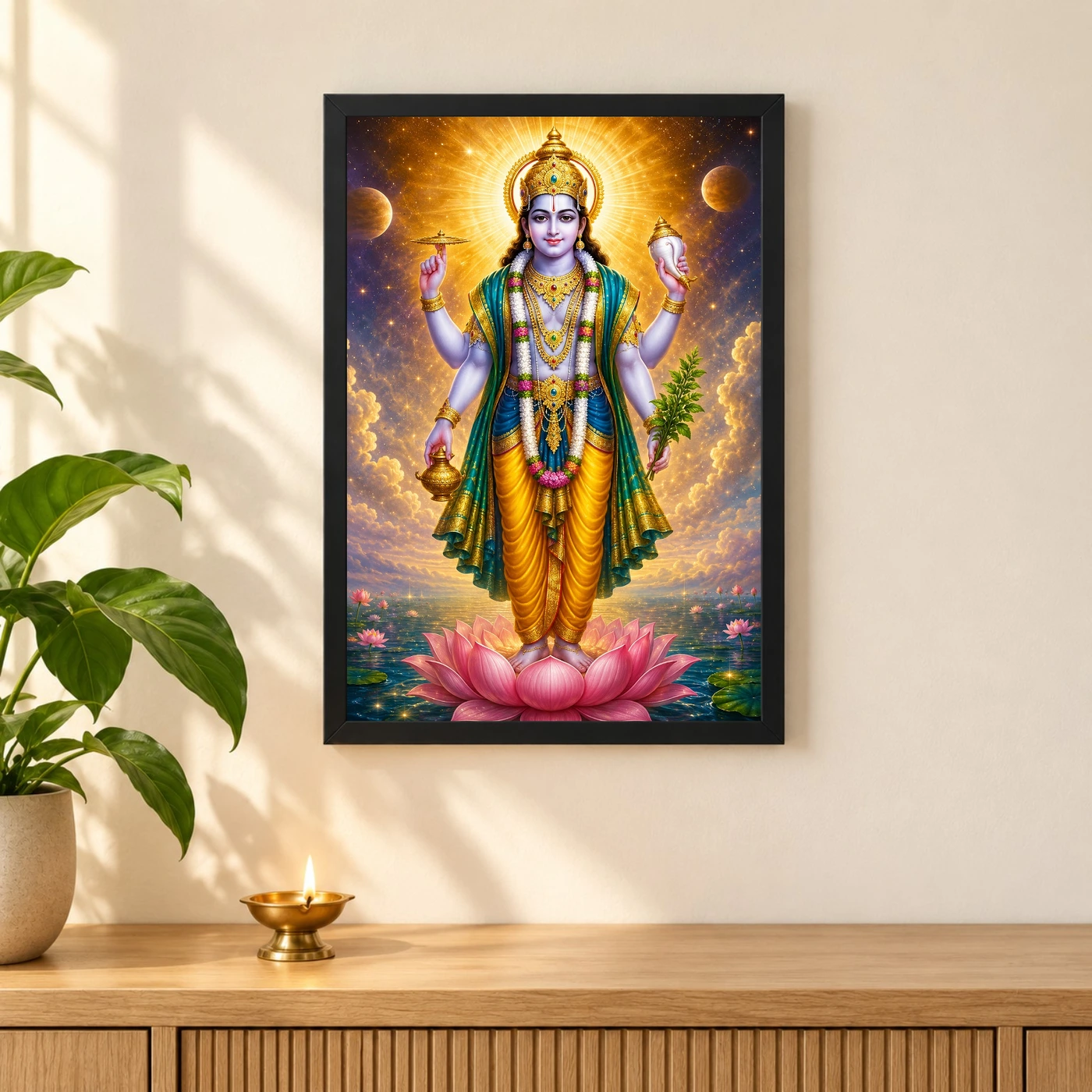 Dhanvantari Cosmic Celestial Aura Photo Frame, view 3