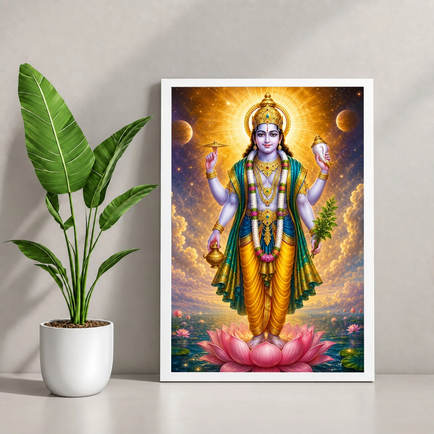 Dhanvantari Cosmic Celestial Aura Photo Frame, view 4
